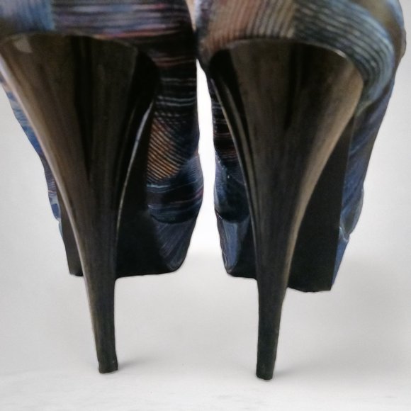 Aldo "Jerolda" Blue Multicolor Platform Stiletto Heels  Size 7 - Picture 10 of 14
